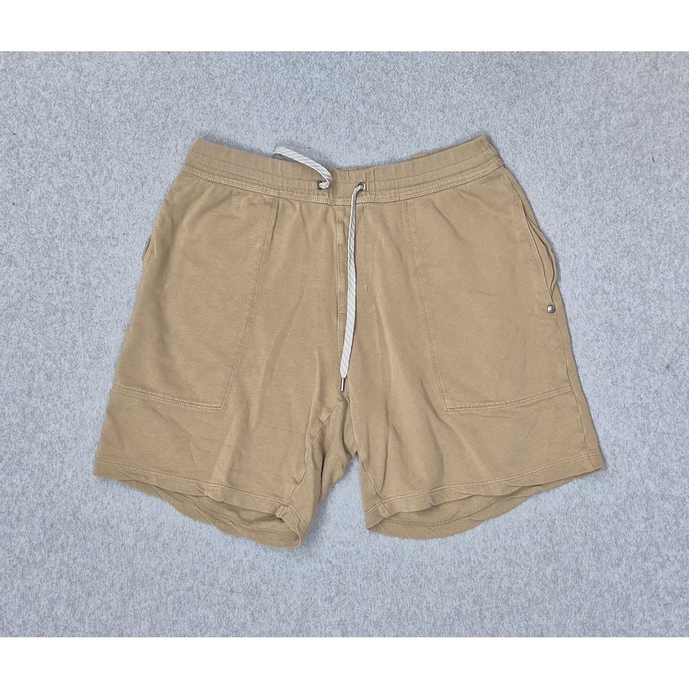 Vuori Vital Men Activewear Shorts M Brown Sweat Zipper 7"‎ Inseam